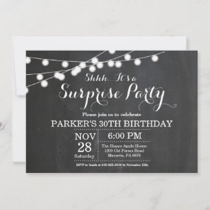 Surprise 30th Birthday Invitation Chalkboard