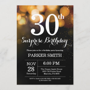 Surprise 30th Birthday Invitation Gold Glitter