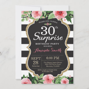 Surprise 30th Birthday Invitation Women Floral