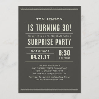 Surprise 30th Birthday Invitations