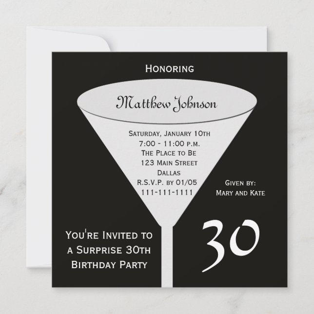 Surprise 30th Birthday Party Invitation (Front)