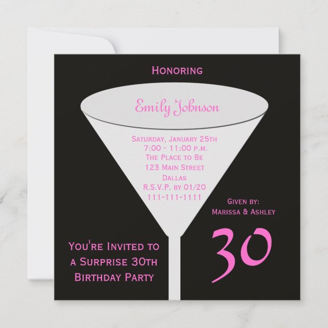 Surprise 30th Birthday Party Invitation (Front)
