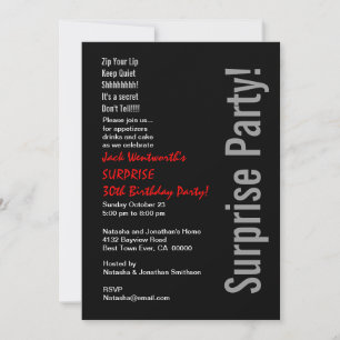 SURPRISE 30th Birthday Party Modern Template