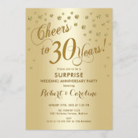 Surprise 30th Wedding Anniversary - Gold