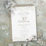 Surprise 30th Wedding Anniversary Hearts Confetti Invitation<br><div class="desc">Featuring delicate love hearts confetti. Personalise with your special thirty years pearl anniversary surprise party information in chic lettering. Designed by Thisisnotme©</div>