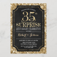 Surprise 35th Wedding Anniversary - Black Gold