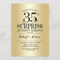 Surprise 35th Wedding Anniversary - Gold