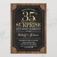 Surprise 35th Wedding Anniversary - Wood Gold