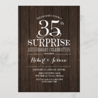 Surprise 35th Wedding Anniversary Wood