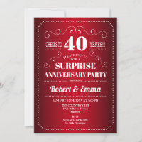 Surprise 40th Anniversary Party - Ruby Red