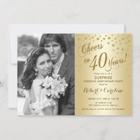 Surprise 40th Anniversary with Photo - Gold