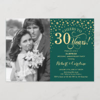 Surprise 40th Anniversary with Photo Green Gold