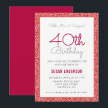 Surprise 40th Birthday Faux Red Glitter Invitation<br><div class="desc">This stylish surprise 40th Birthday party invitation features a red faux glitter border. Custom text allows you to add your invitation details.</div>