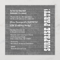SURPRISE 40th Birthday Grey White Music Notes G401
