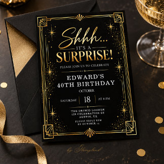 Surprise 40th Birthday Invitation