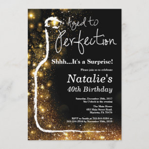 Surprise 40th Birthday Wine Aged to Perfection Invitation