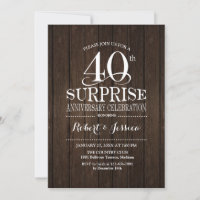 Surprise 40th Wedding Anniversary Wood