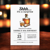 Surprise 40th Whiskey Cigar Bourbon Birthday Party
