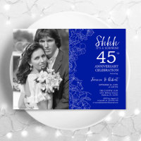 Surprise 45th Anniversary With Photo Royal Blue
