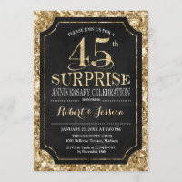 Surprise 45th Wedding Anniversary - Black Gold