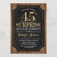 Surprise 45th Wedding Anniversary - Wood Gold