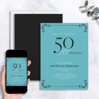 Surprise 50 & Fabulous Turquoise & Black Birthday