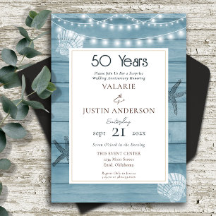 Surprise 50th Anniversary Beach Invitation