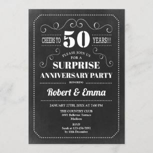 Surprise 50th Anniversary Party - Chalkboard Invitation