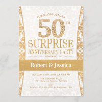 Surprise 50th Anniversary Party - Gold White