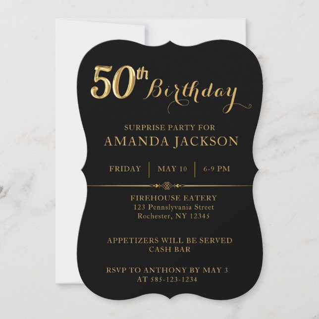 Surprise 50th Birthday Celebration Invitation (Front)