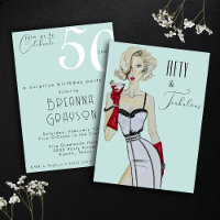 Surprise 50th Birthday Fifty and Fabulous Pin Up