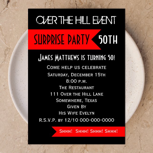 Surprise 50th Birthday Party Invitation (Creator Uploaded)