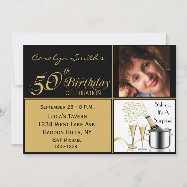 Surprise 50th Birthday Party Invitations (Front)