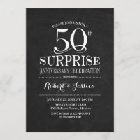 Surprise 50th Wedding Anniversary Chalkboard White