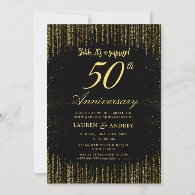 Surprise 50th Wedding Anniversary Invitation (Front)