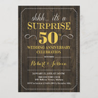 Surprise 50th Wedding Anniversary - Wood Gold