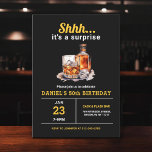 Surprise 50th Whiskey Bourbon Birthday Party Invitation<br><div class="desc">Raise a glass to celebrate in style with this Adult Whiskey Bourbon Birthday Party Invitation. Featuring a rustic yet sophisticated design inspired by classic whiskey labels, this invitation is perfect for enthusiasts of fine spirits. With bold typography and rich, earthy tones, it sets the mood for a night of toasts,...</div>