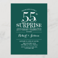 Surprise 55th Wedding Anniversary - Green White