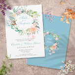Surprise 60th Anniversary Party Roses Floral Invitation<br><div class="desc">An elegant 60th anniversary surprise party invite featuring a delicate watercolour floral garland which can be personalised with your special anniversary information. The reverse features a matching floral garland framing your anniversary dates in elegant text on a diamond blue background. Designed by Thisisnotme©</div>