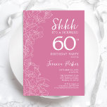 Surprise 60th Birthday - Floral Pink Invitation<br><div class="desc">Floral Pink Surprise 60th Birthday Invitation. Minimalist modern feminine design features botanical accents and typography script font. Simple floral invite card perfect for a stylish female surprise bday celebration.</div>