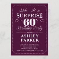 Surprise 60th Birthday Party - Burgundy White