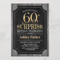 Surprise 60th Birthday Party - Chalkboard Gold