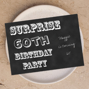 Surprise 60th Birthday Party Invitation Chalkboard