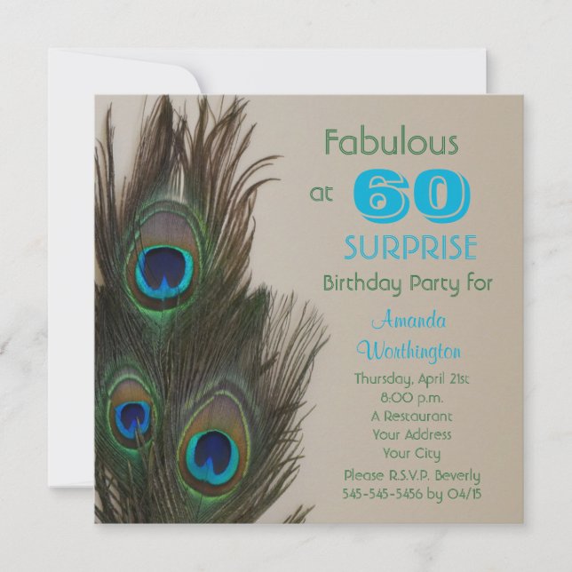 Surprise 60th Birthday Party Invitation Fabulous (Front)