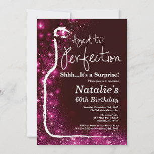 Surprise 60th Birthday Wine Aged to Perfection Invitation