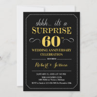 Surprise 60th Wedding Anniversary - Black Gold