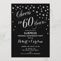 Surprise 60th Wedding Anniversary - Black & Silver