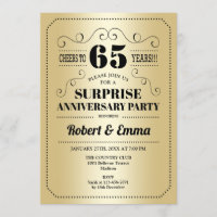 Surprise 65th Anniversary Party - Gold Black