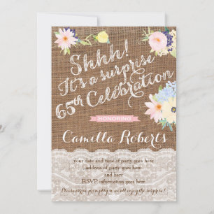 surprise 65th birthday invitations, surprise party invitation