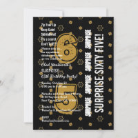 SURPRISE 65th Modern Birthday Gold and Black W199B